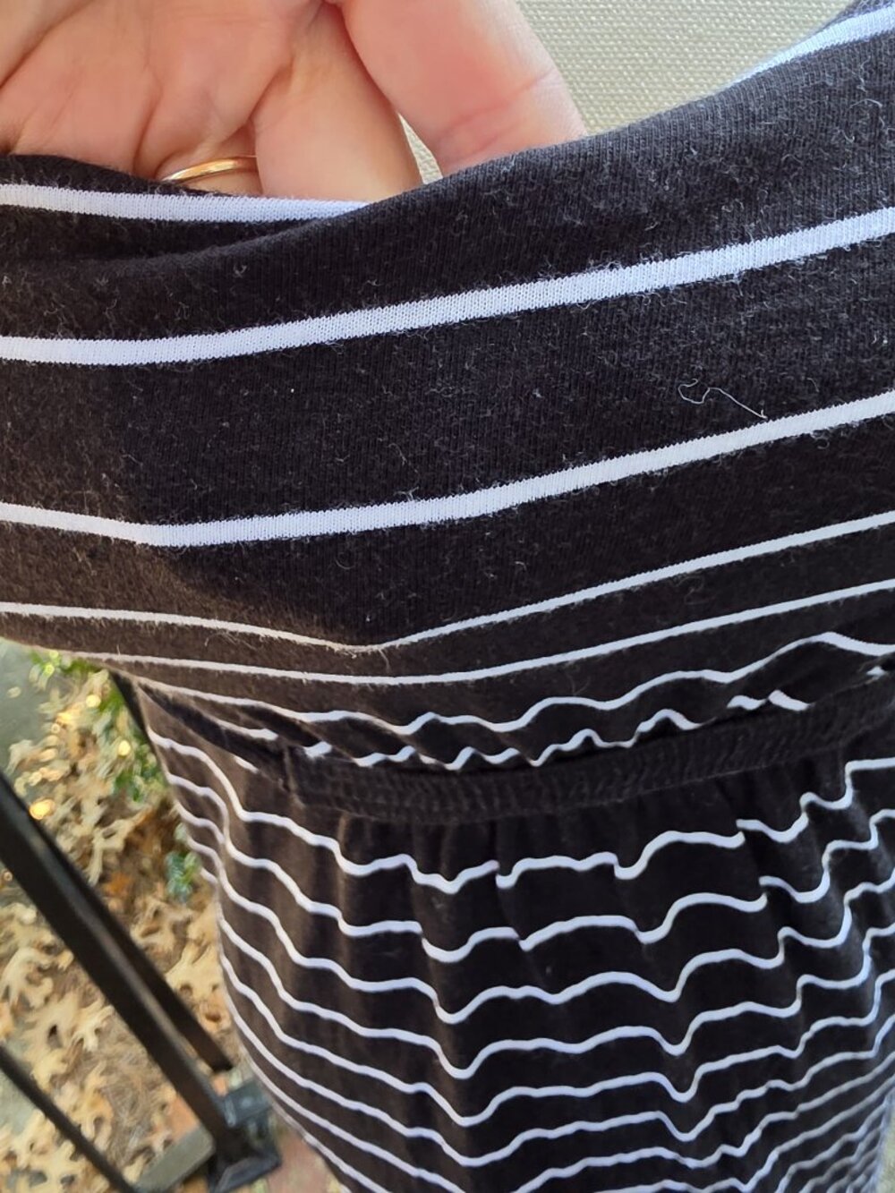 Tommy Hilfiger Black White Striped Cotton Knit Maxi Dress Size XS